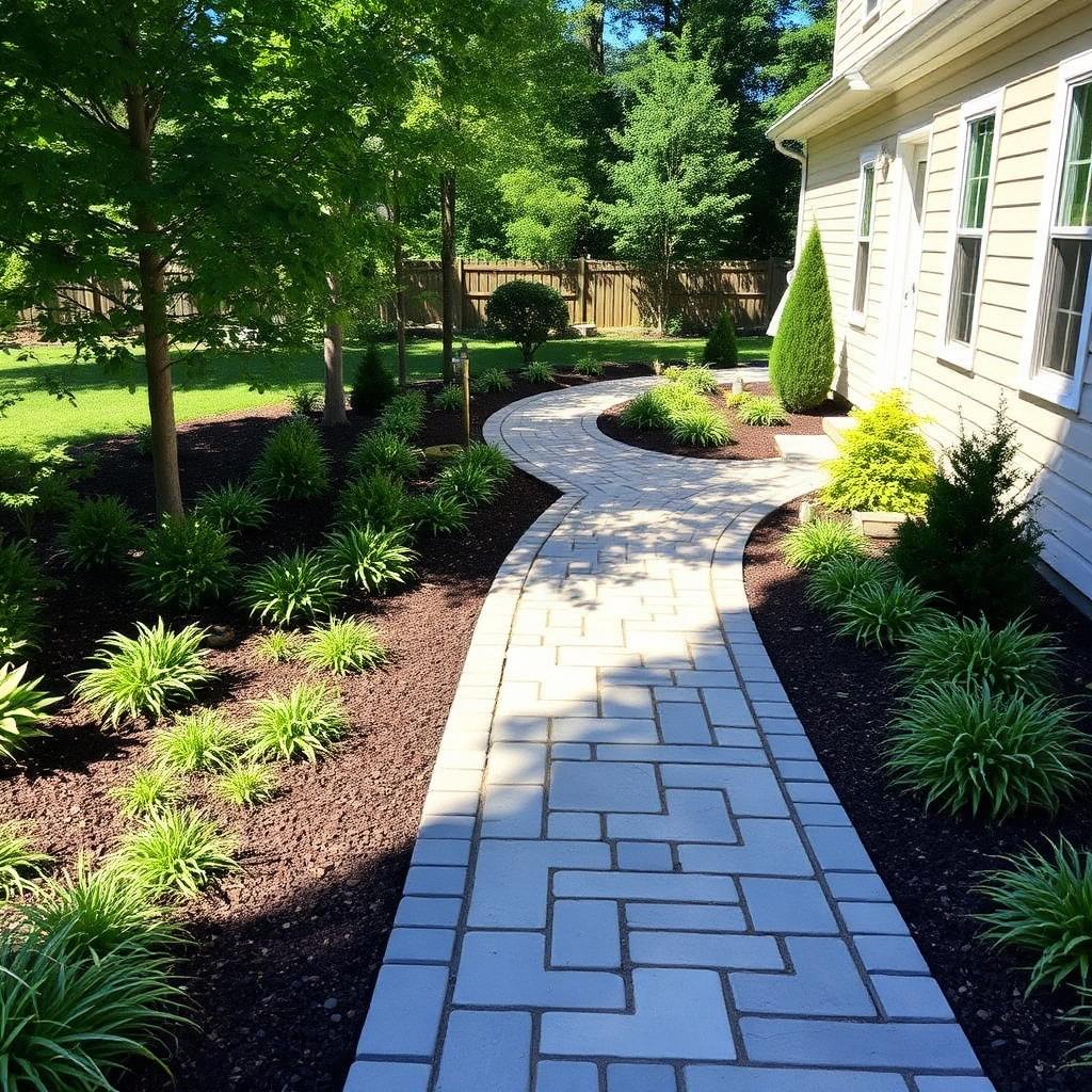 Walkway & Plantings after